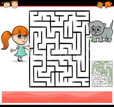 cartoon maze or labyrinth game