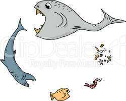 ocean food chain cartoon
