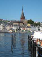 hafen und marienkirche in flensburg