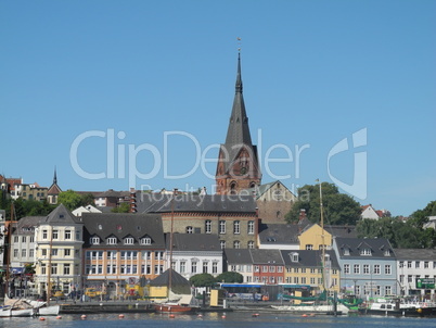 hafen und marienkirche in flensburg