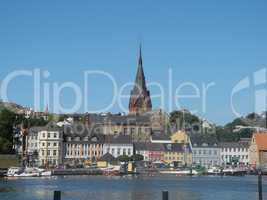 hafen und marienkirche in flensburg