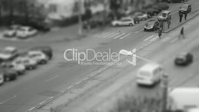 black and white traffic time lapse