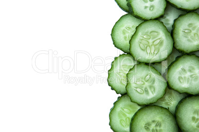 stack of  sliced cucumbers