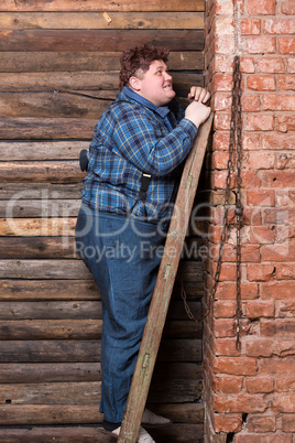 happy overweight young man