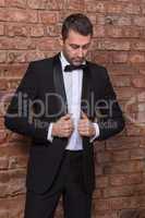 elegant macho man in a bow tie
