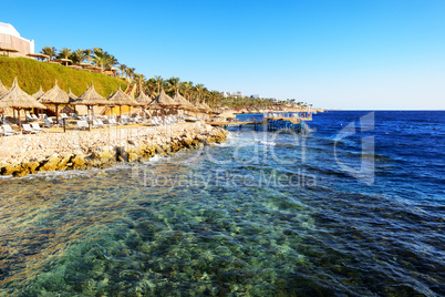 beach at the luxury hotel, sharm el sheikh, egypt