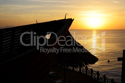 beach at the luxury hotel during sunrise, sharm el sheikh, egypt