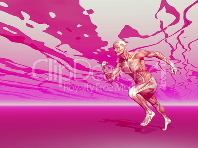 running male muscles - 3d render