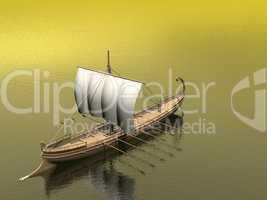 old greek boat - 3d render