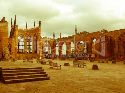 retro looking coventry cathedral ruins