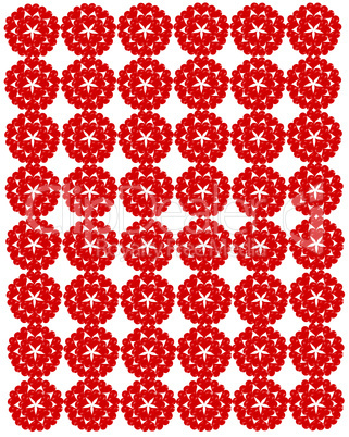 pattern from red shapes like laces