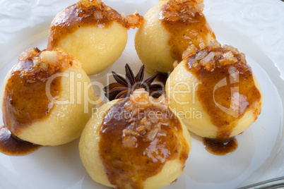 potato dumplings with a meat filling