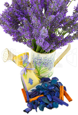Watering can with lavender sachet