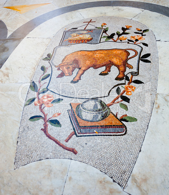 Mosaic of Umberto I gallery in Naples