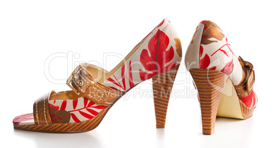 Female shoes with floral ornament