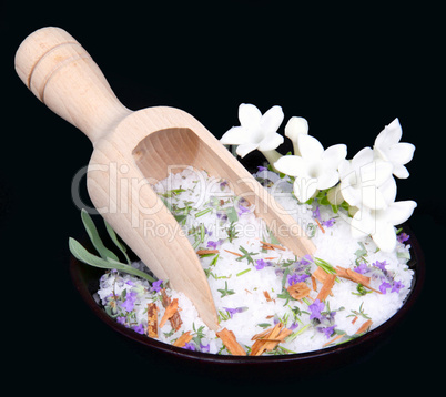 Jasmine flowers and bath salt