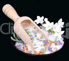 Jasmine flowers and bath salt