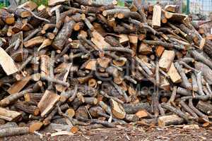 Traditional pile of chopped fire