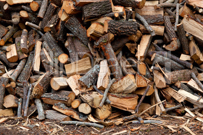 traditional pile of chopped fire