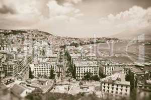 Vintage best view of the gulf of Naples