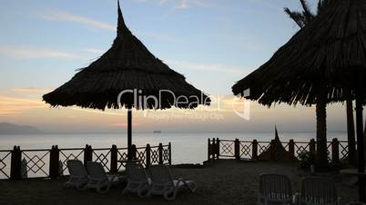 Sunrise and beach at the luxury hotel, Sharm el Sheikh, Egypt