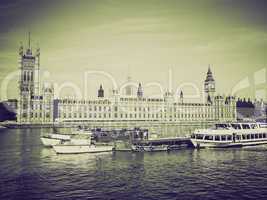 vintage sepia houses of parliament