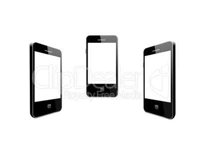 modern mobile phone on the white background