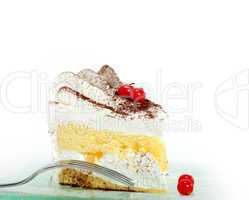 whipped cream and ribes dessert cake slice