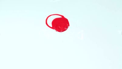 Blood flows on white background
