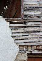 old lath and plaster on derelict building