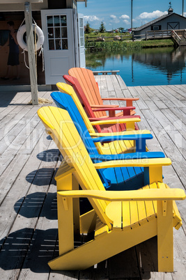 beach chairs in different colors