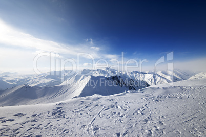 snowy mountains at nice day