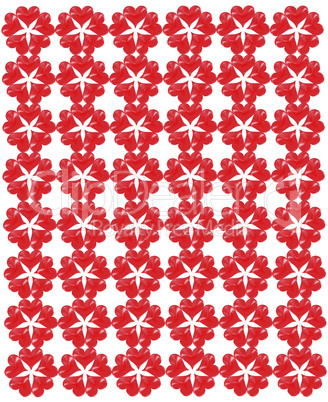 pattern from red shapes like laces