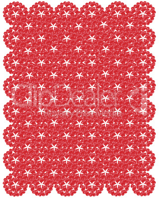 pattern from red shapes like laces