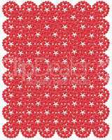 pattern from red shapes like laces