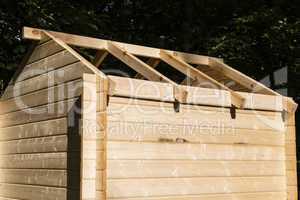 bau eines gartenschuppen, construction of a wooden hut