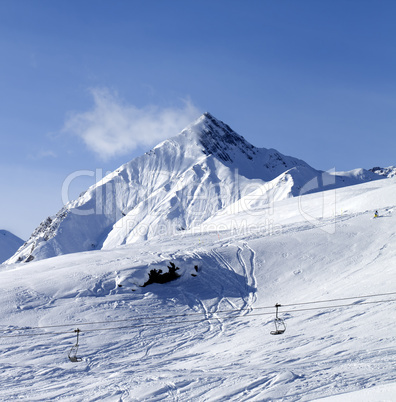 view on off piste ski slope