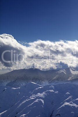 evening mountains and sunlight clouds