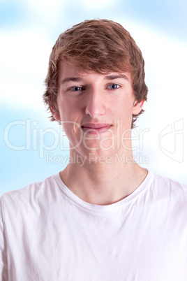portrait of young man with white shirt