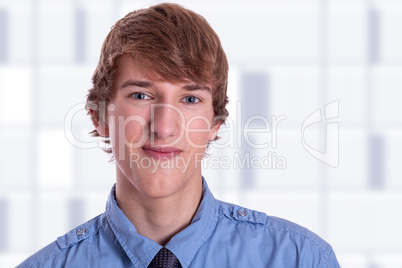 young sporty man in shirt and tie