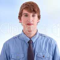 young sporty man in shirt and tie