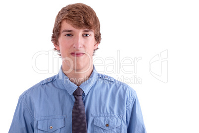 young sporty man in shirt and tie