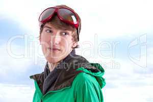 young sporty man with winter jacket