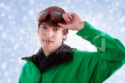 young sporty man with winter jacket
