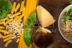 italian basil pesto pasta ingredients