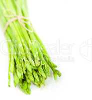 fresh asparagus over white