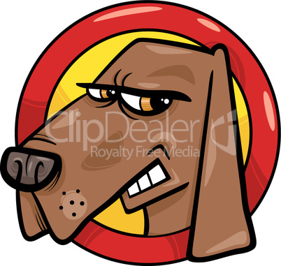 bad dog sign cartoon illustration