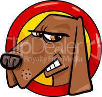 bad dog sign cartoon illustration