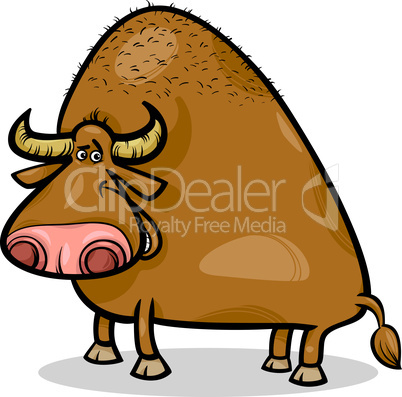 bull or buffalo cartoon illustration