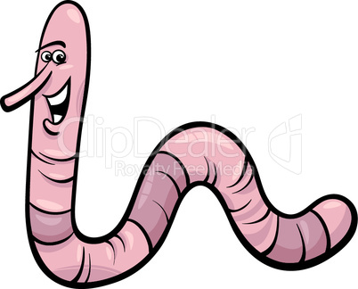 earthworm character cartoon illustration